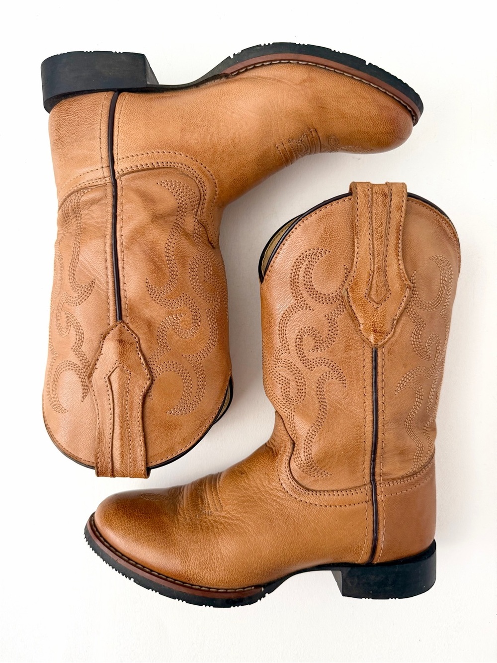 CODY JAMES | Boys Showdown Leather Western Cowboy Boots Tan Brown Size 3 D - Picture 4 of 14